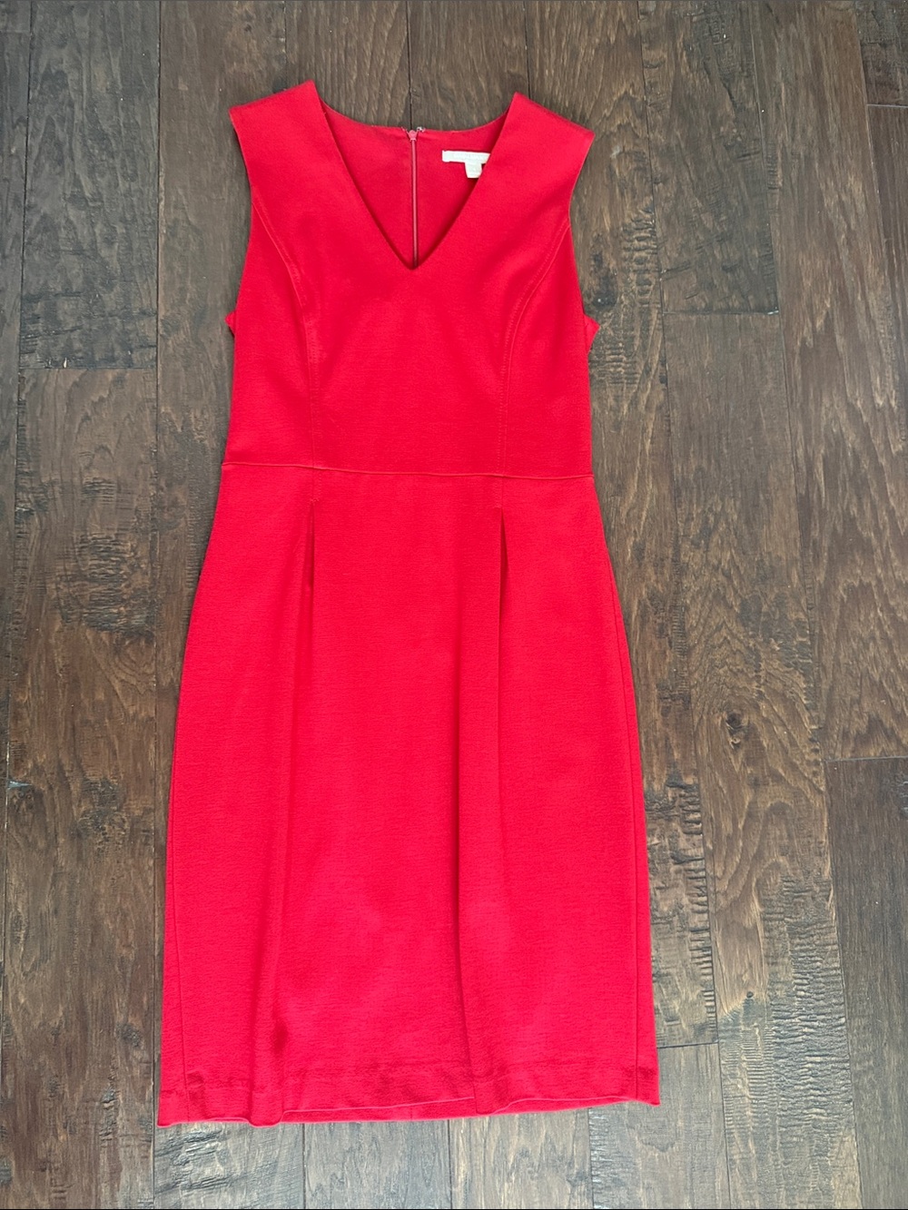 Banana Republic Vibrant Red V-Neck Midi Dress